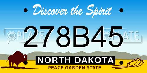 278B45 North Dakota License Plate