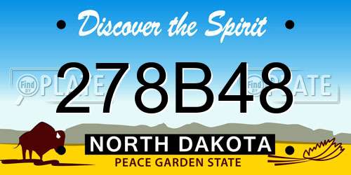 278B48 North Dakota License Plate