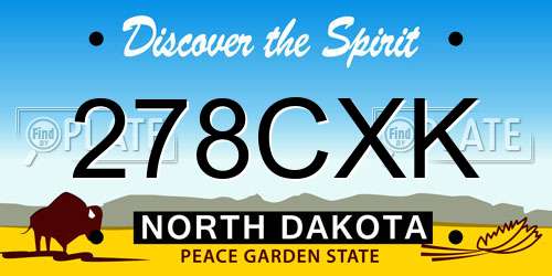 278CXK North Dakota License Plate