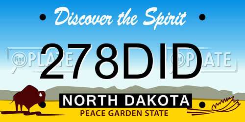 278DID North Dakota License Plate
