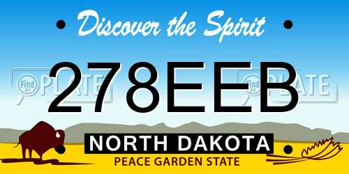278EEB North Dakota License Plate