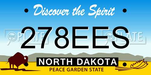 278EES North Dakota License Plate
