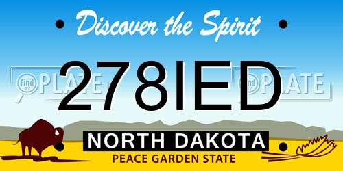 278IED North Dakota License Plate