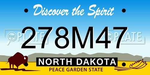 278M47 North Dakota License Plate