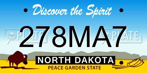 278MA7 North Dakota License Plate
