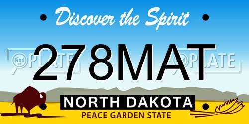 278MAT North Dakota License Plate