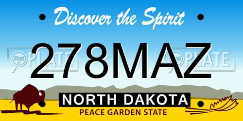 278MAZ North Dakota License Plate