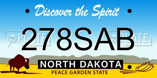 278SAB North Dakota License Plate