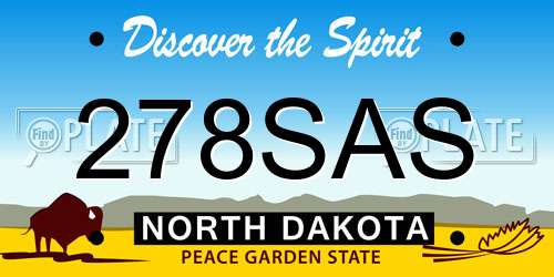 278SAS North Dakota License Plate