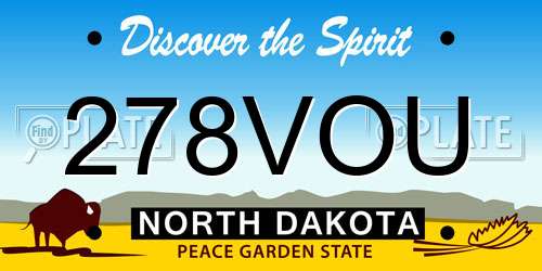 278VOU North Dakota License Plate