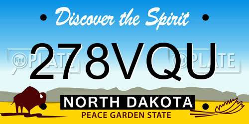 278VQU North Dakota License Plate