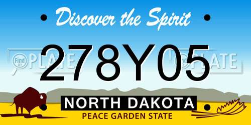 278Y05 North Dakota License Plate