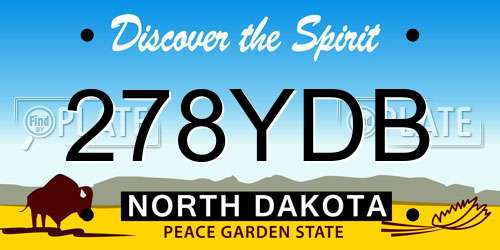 278YDB North Dakota License Plate