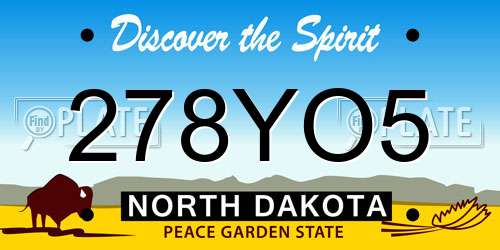 278YO5 North Dakota License Plate