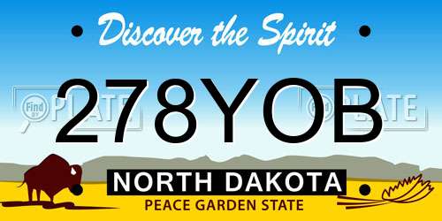 278YOB North Dakota License Plate