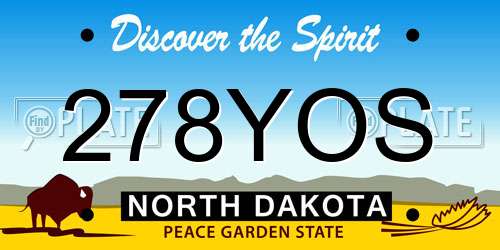 278YOS North Dakota License Plate