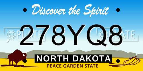 278YQ8 North Dakota License Plate