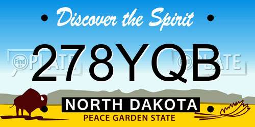 278YQB North Dakota License Plate