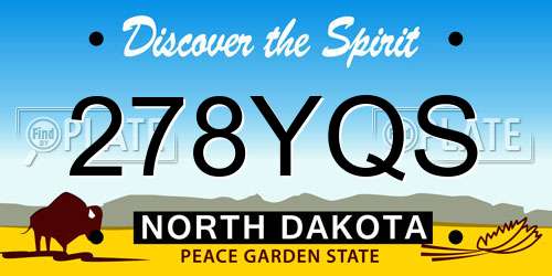 278YQS North Dakota License Plate