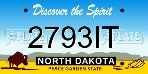 2793IT North Dakota License Plate