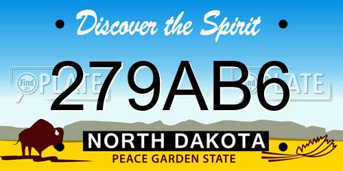 279AB6 North Dakota License Plate