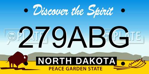 279ABG North Dakota License Plate