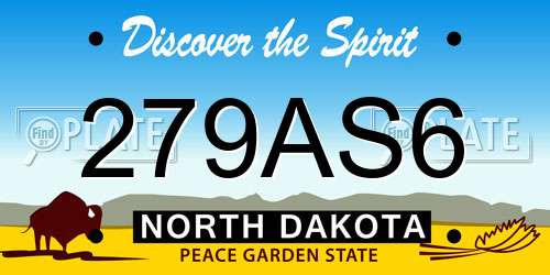 279AS6 North Dakota License Plate