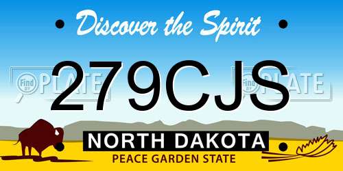 279CJS North Dakota License Plate