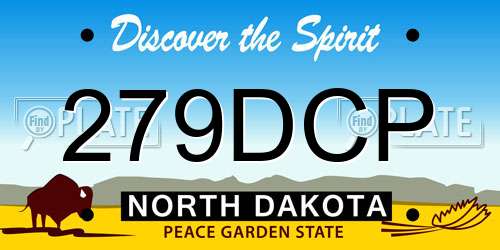 279DCP North Dakota License Plate