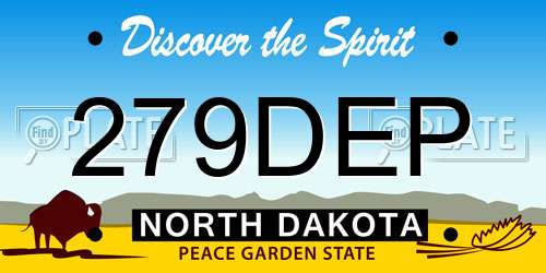 279DEP North Dakota License Plate