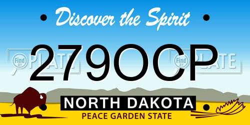 279OCP North Dakota License Plate
