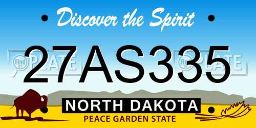 27AS335 North Dakota License Plate