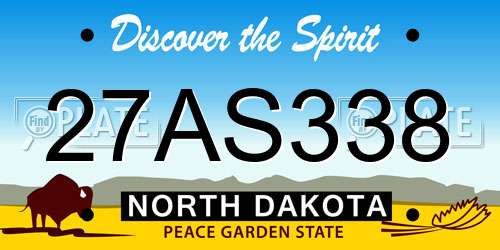 27AS338 North Dakota License Plate