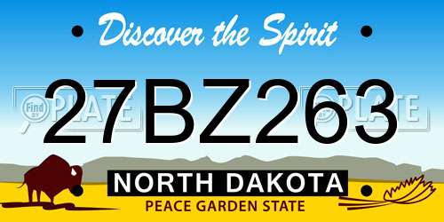 27BZ263 North Dakota License Plate