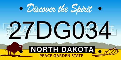 27DG034 North Dakota License Plate