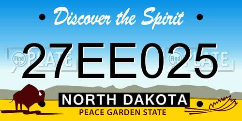 27EE025 North Dakota License Plate
