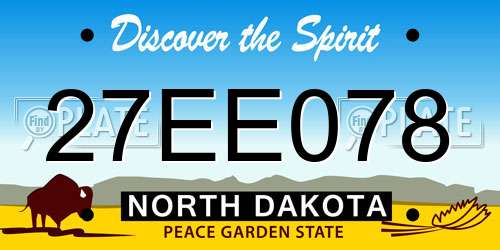 27EE078 North Dakota License Plate