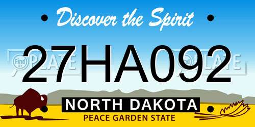 27HA092 North Dakota License Plate