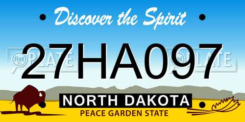 27HA097 North Dakota License Plate