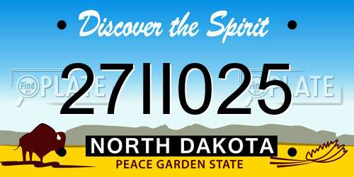 27II025 North Dakota License Plate