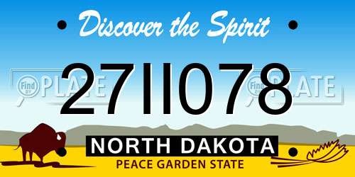 27II078 North Dakota License Plate