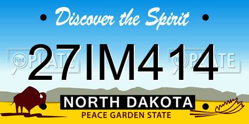 27IM414 North Dakota License Plate