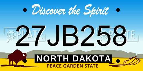 27JB258 North Dakota License Plate