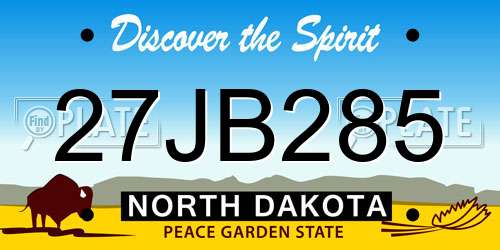 27JB285 North Dakota License Plate