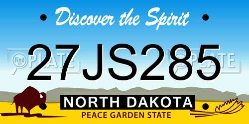 27JS285 North Dakota License Plate