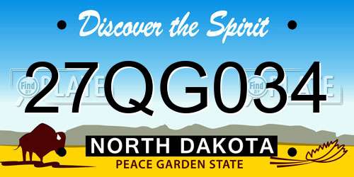 27QG034 North Dakota License Plate