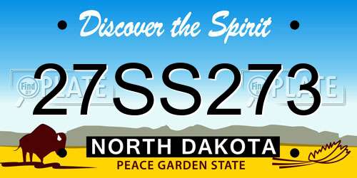 27SS273 North Dakota License Plate