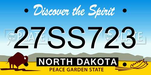 27SS723 North Dakota License Plate