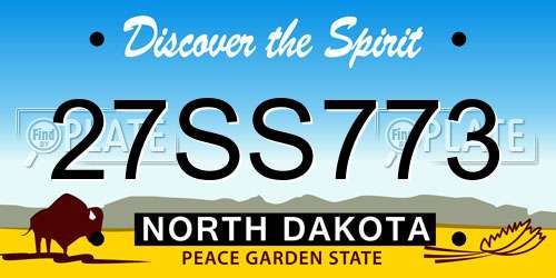 27SS773 North Dakota License Plate