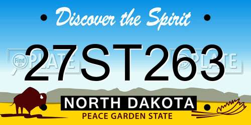 27ST263 North Dakota License Plate